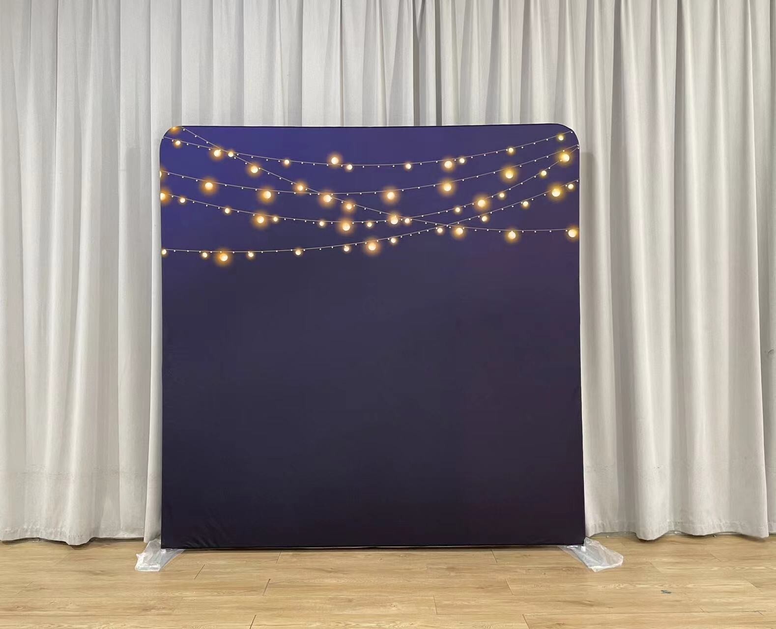 Bakod String Lights Pillow Case Tension Fabric Backdrop w/ 8ftx8ft Frame
