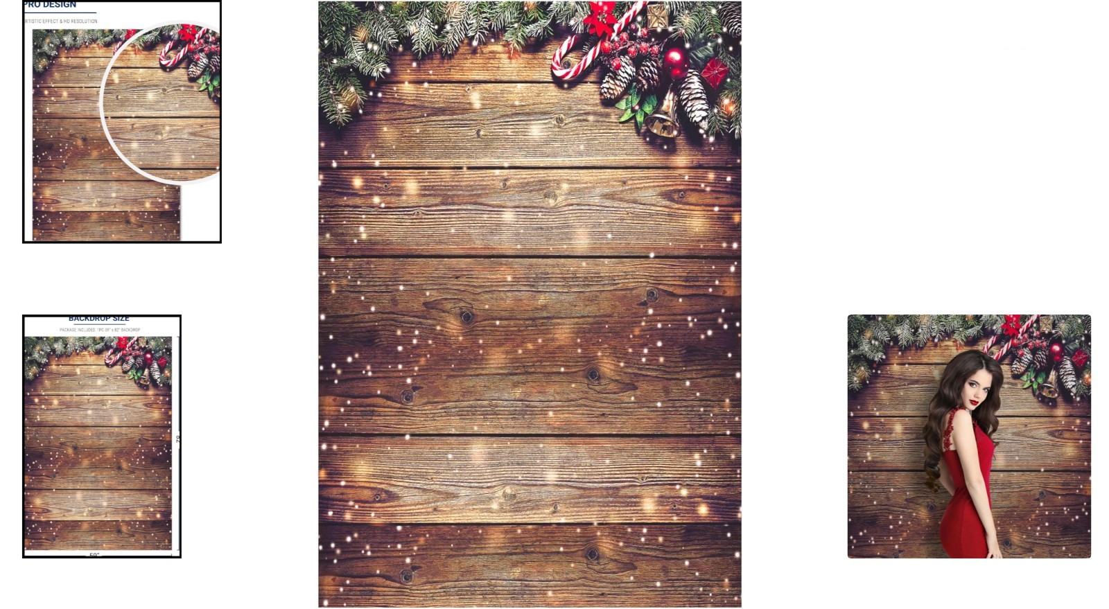 Versatile 5X7FT Christmas Wood Wall Backdrop for Stunning Holiday Photography