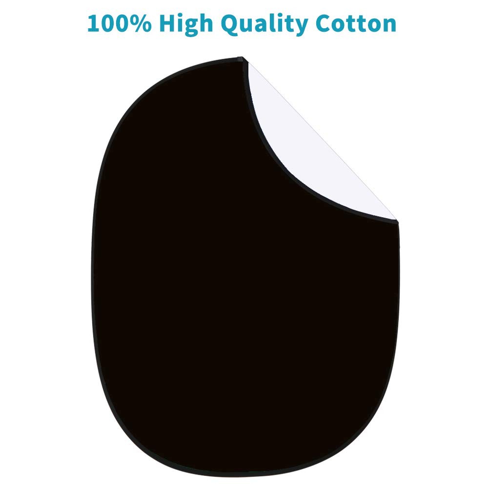 4.92×3.28 FT Black White Collapsible Reversible Photography Backdrop Reflector