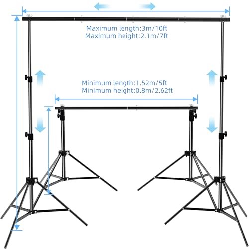Backdrop Stand Photo Studio Background Stand Support System 10x7ft(WxH)
