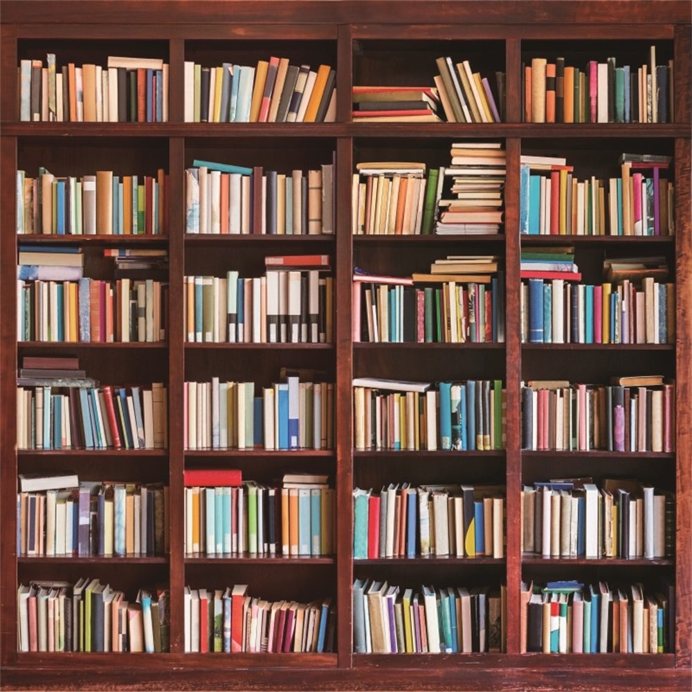5×5 FT Bookshelf Backdrop Study Room Bookcase Vinyl Photography Background