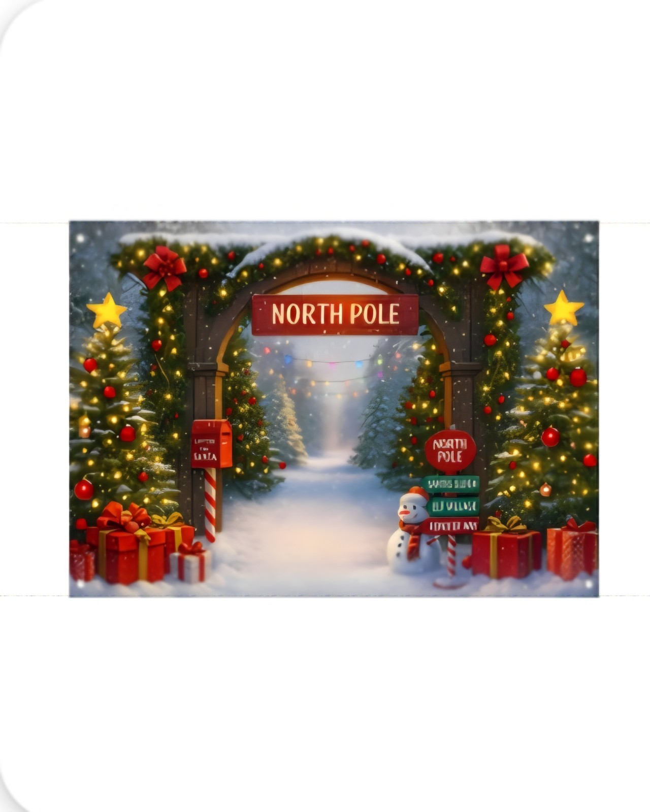 LYCGS Fabric Christmas Backdrop 70.8×47.2 Winter Wonderland Photo Background