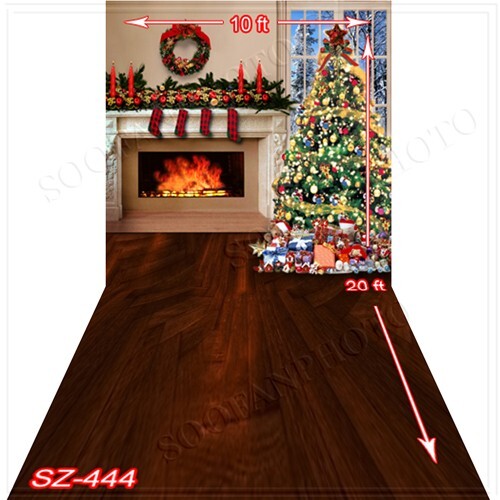 10’x20′ CP Christmas Season Scenic Microfiber Fabric background backdrop SZ444