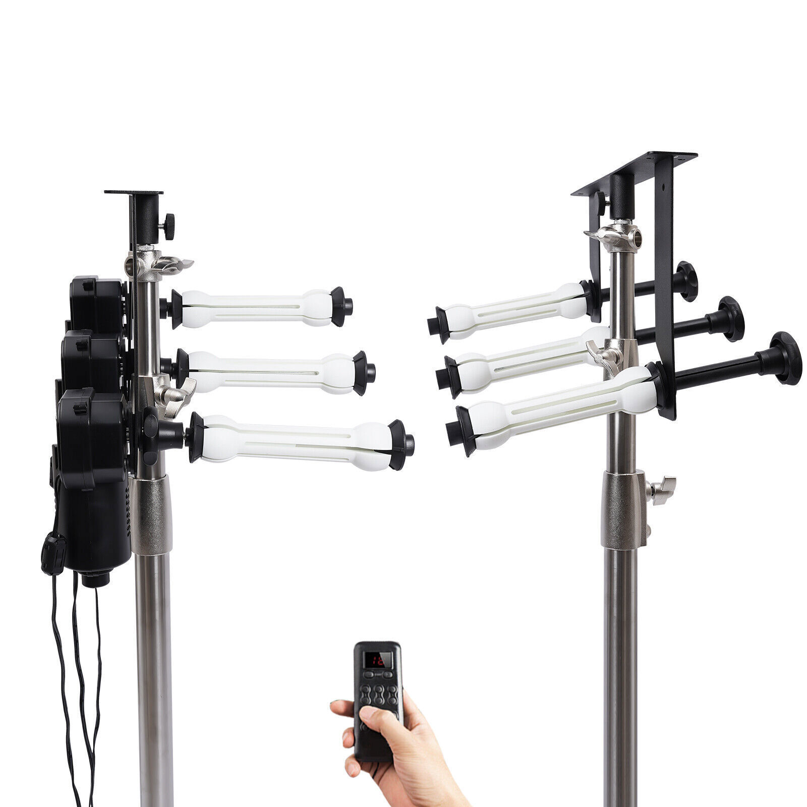 Motorized Electric 3-Roller Cloth Background Support System Wall Mount +Remote