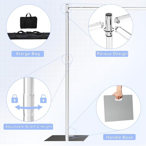 10×10 ft Pipe and Drape Backdrop Stand Kit Heavy Duty 10 x 10 FT Silver