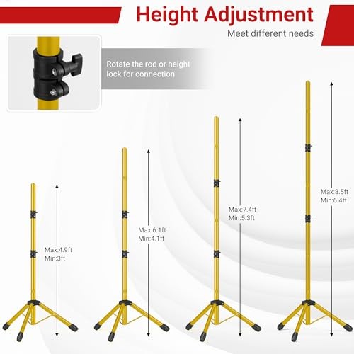 10×8.5 FT Backdrop Stand for Parties, Adjustable Photo Backdrop 10×8.5ft Gold