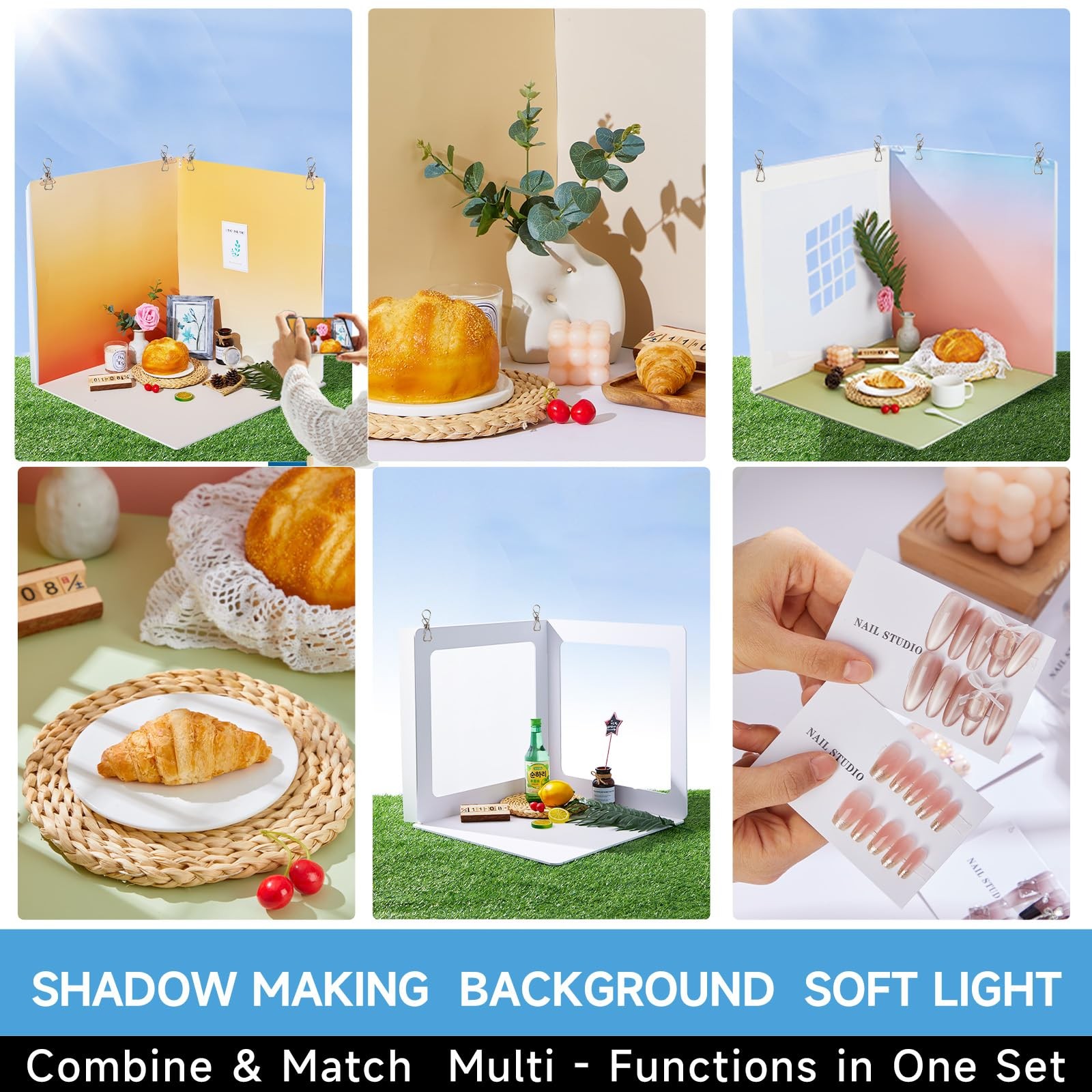 4×14 Inch Backdrop Board Kit for Product, Food, Jewelery, Makeup Photography