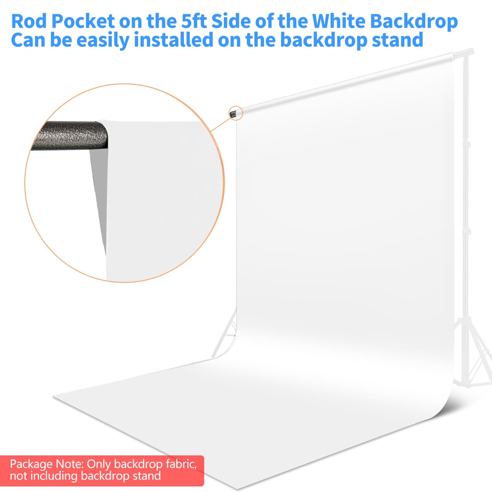 Photo Backdrop Curtains, 5×6.56 ft White Backdrop for Photoshoot, White Photo