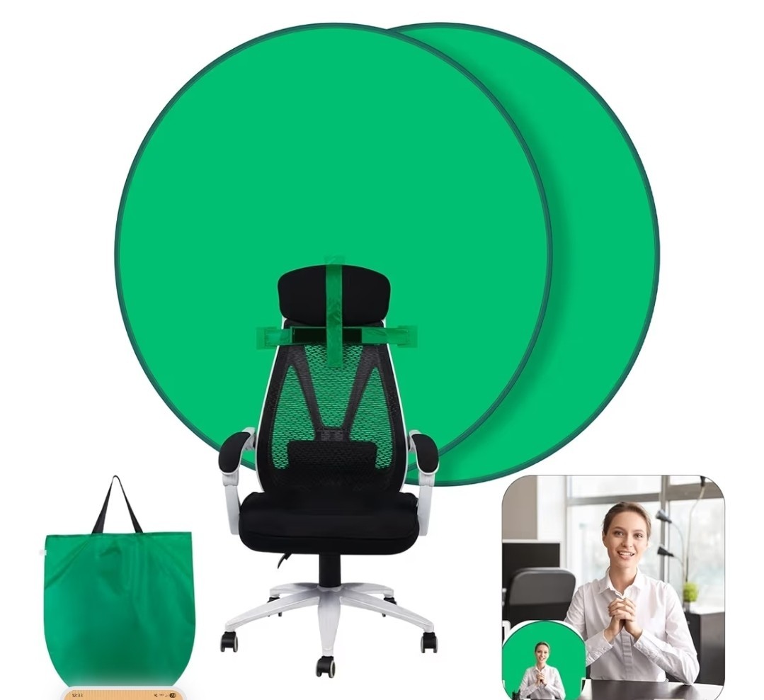Portable Green Screen Chair 56 in Greenscreen Backdrop with Stand Collapsible