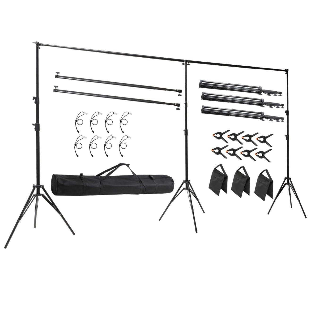 10×20 ft Heavy Duty Adjustable Photo Backdrop Stand Kit With Carrying Bag