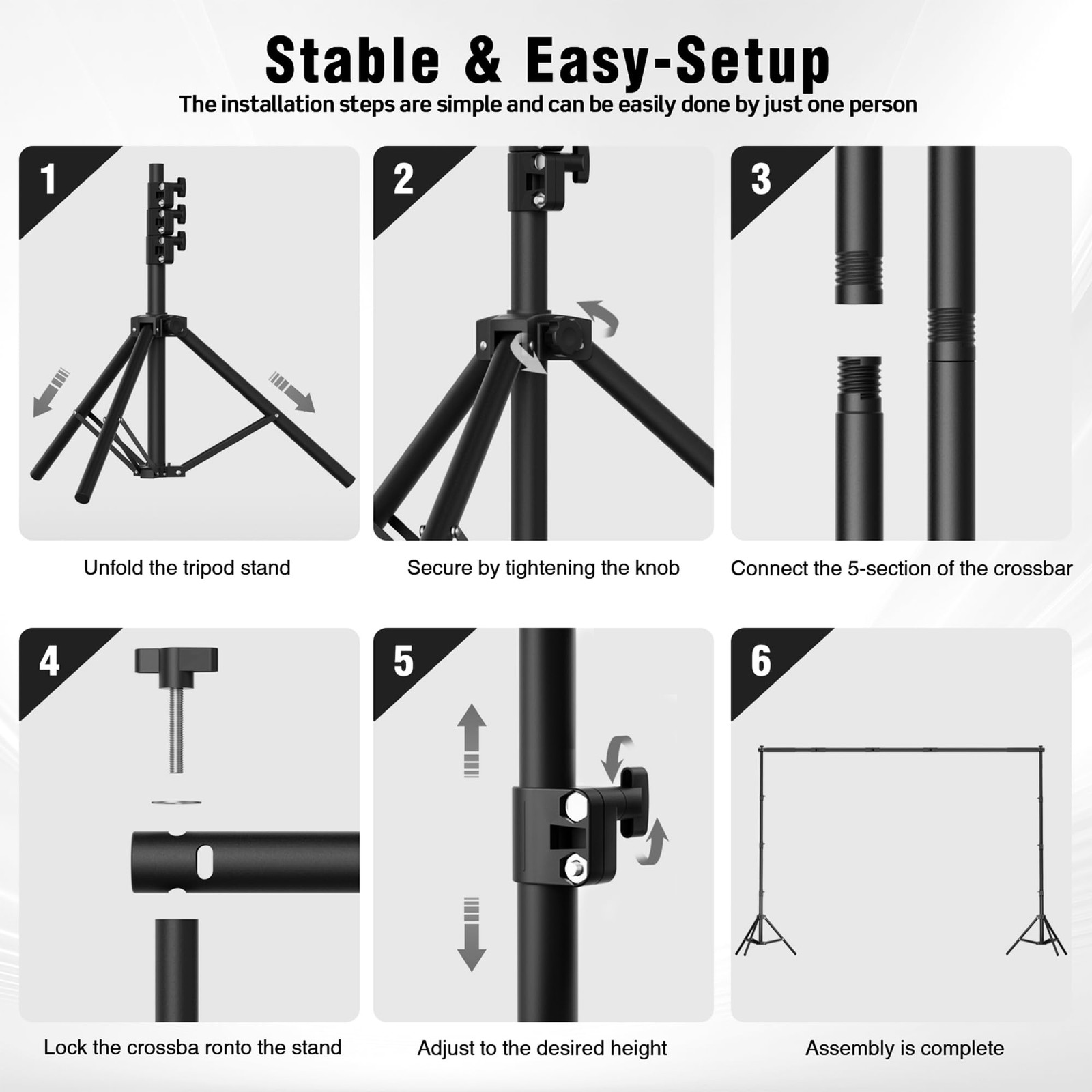 Backdrop Stand for Parties 10 x 8.5 FT, Heavy Duty Photography Backdrop Stand…