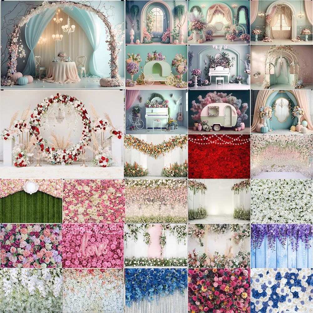 Floral Photography Background Rose Backdrop for Wedding Party Festival Decor