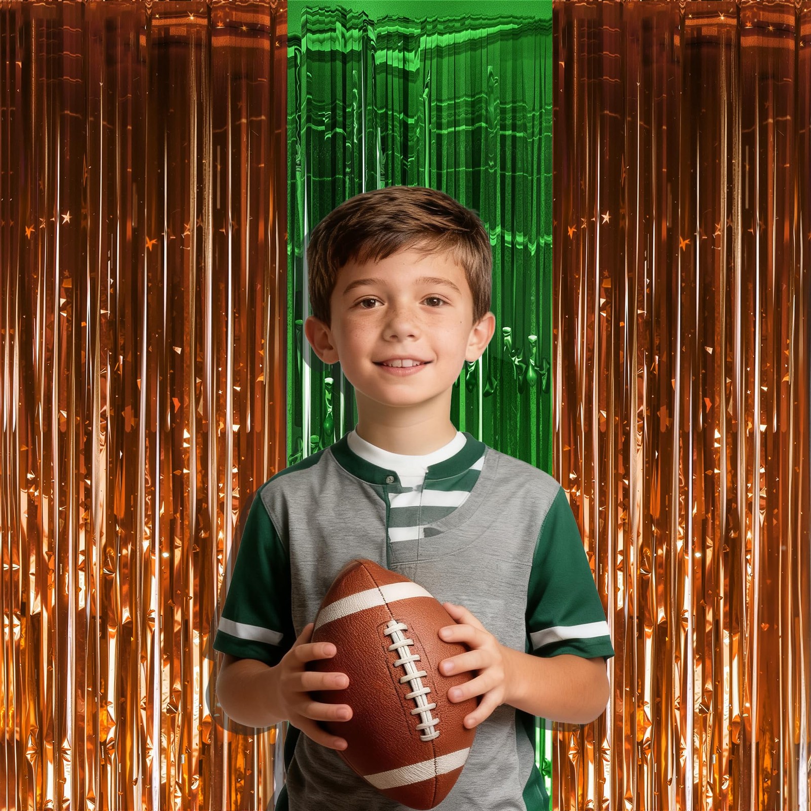 Football Party Decorations for Super Game Bowl 3.3FT × 6.56FT, Green Brown
