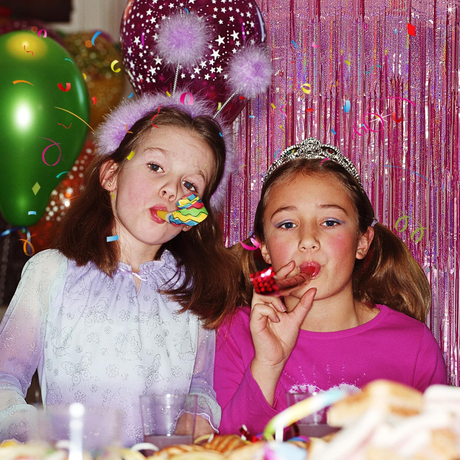 Tinsel Curtain Pink Birthday Party Glitter Foil Fringe Streamers 2 Packs