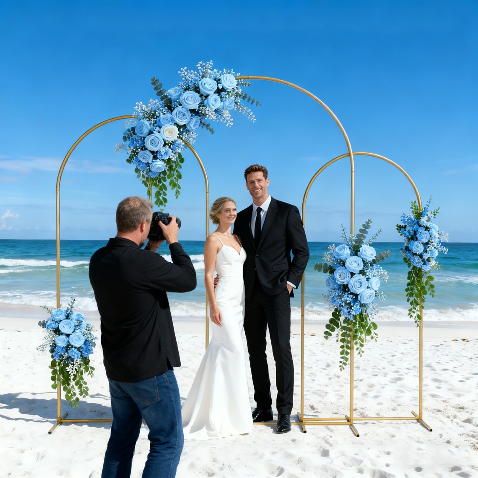 Metal Arch Backdrop Stand 7.2FT+6.6FT+6FT: Wedding Arch Frame for Ceremony Ba…