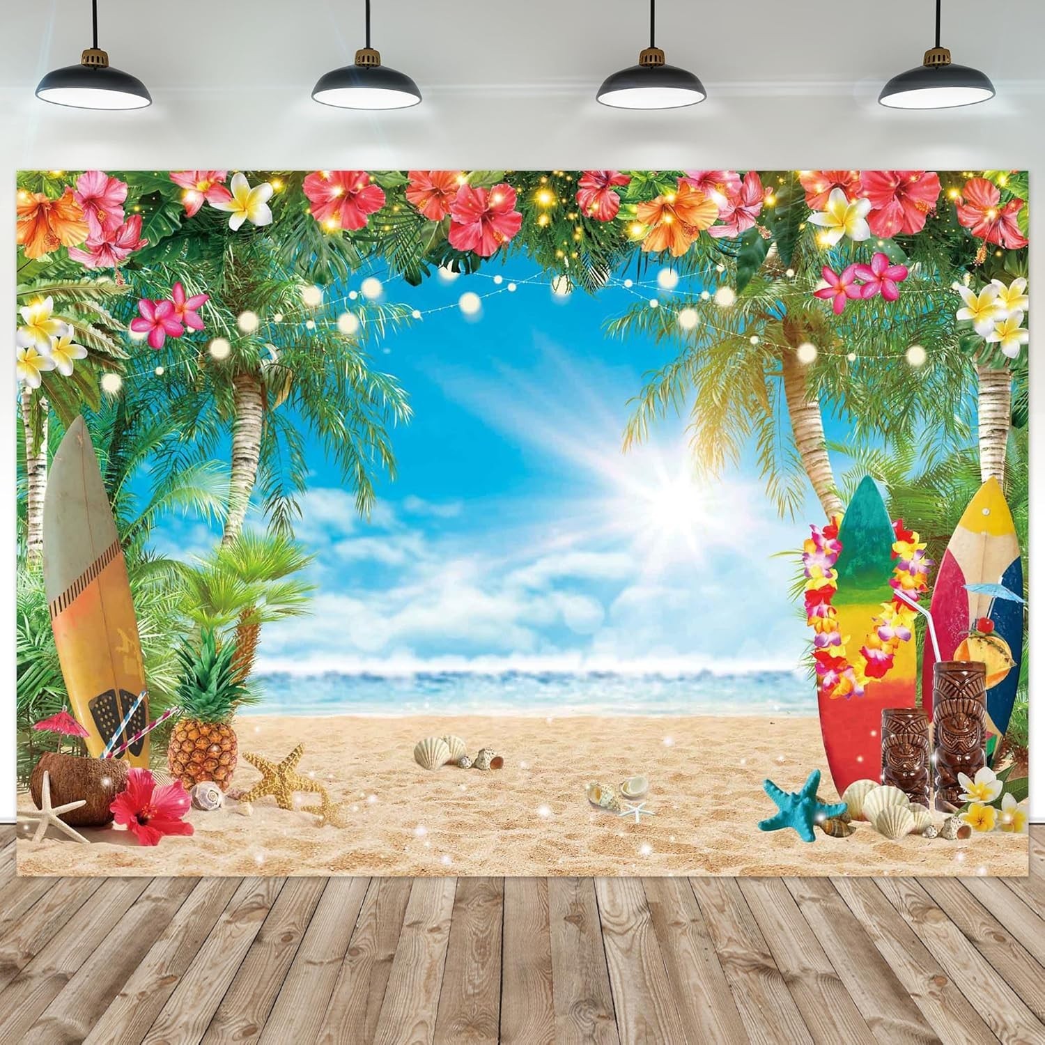 Durable 7x5FT Tropical Photography Background for Memorable Summer Events