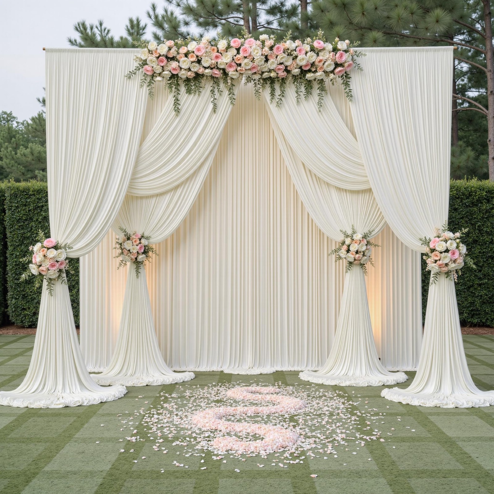 60ftx14FT Wrinkle Free Ivory Backdrop (W)5ft x (H)14ft (12 Panel),