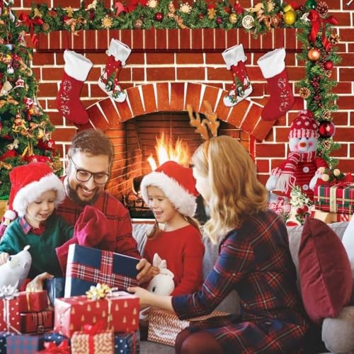 7x5ft Christmas Fireplace Backdrop for Photography Red Brick Wall 7X5ft