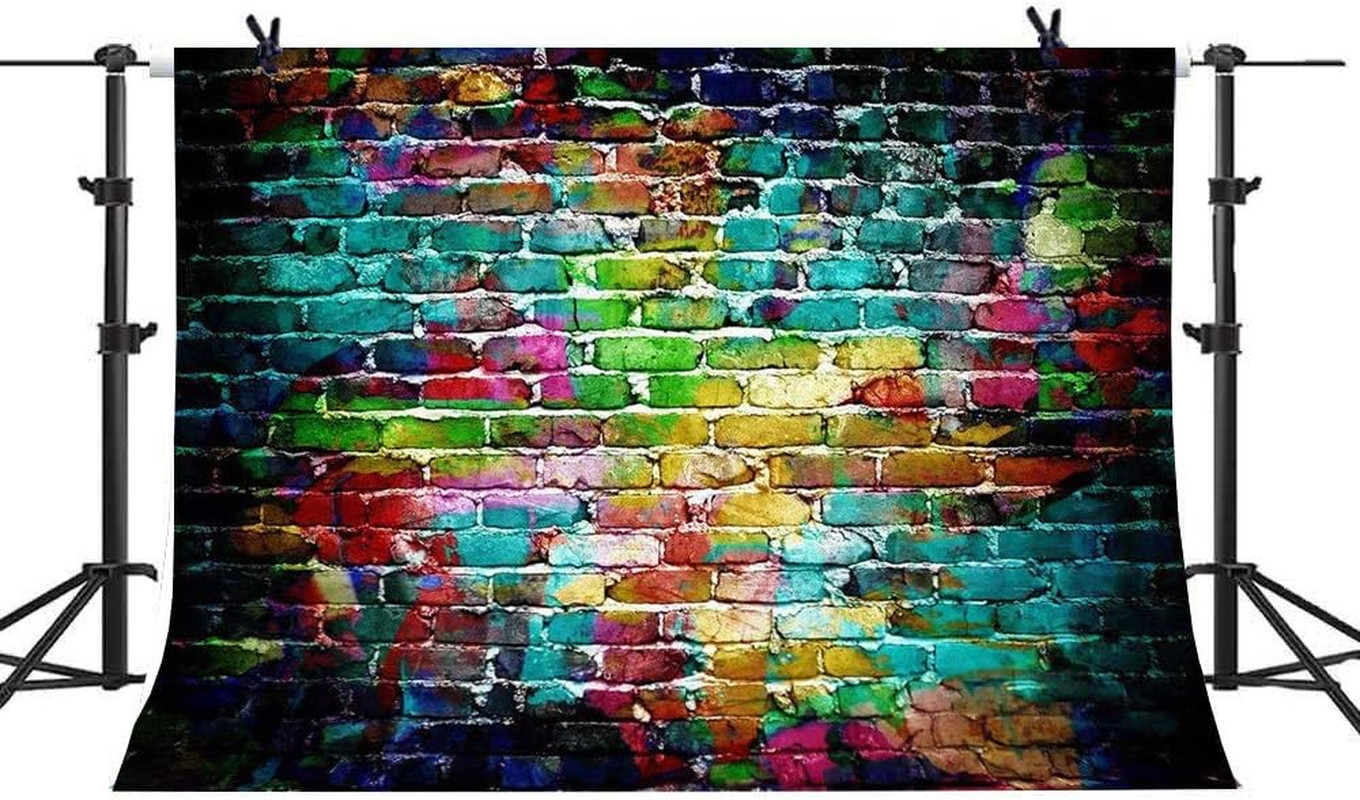 7x5ft Graffiti Photography Backdrops Colorful Brick Wall Photo Background