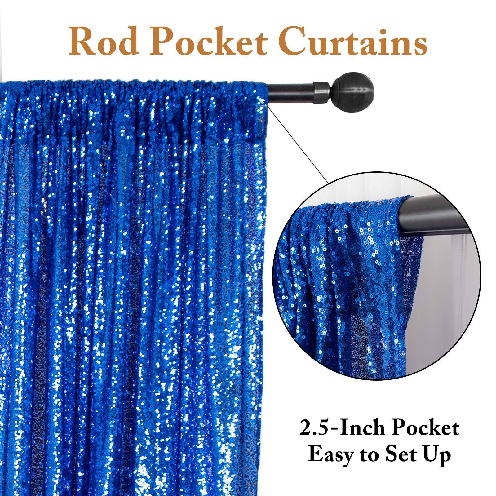 Sequin Backdrop – Royal Blue, 4FTx6FT (48inx72in) – Perfect for Wedding, Part…