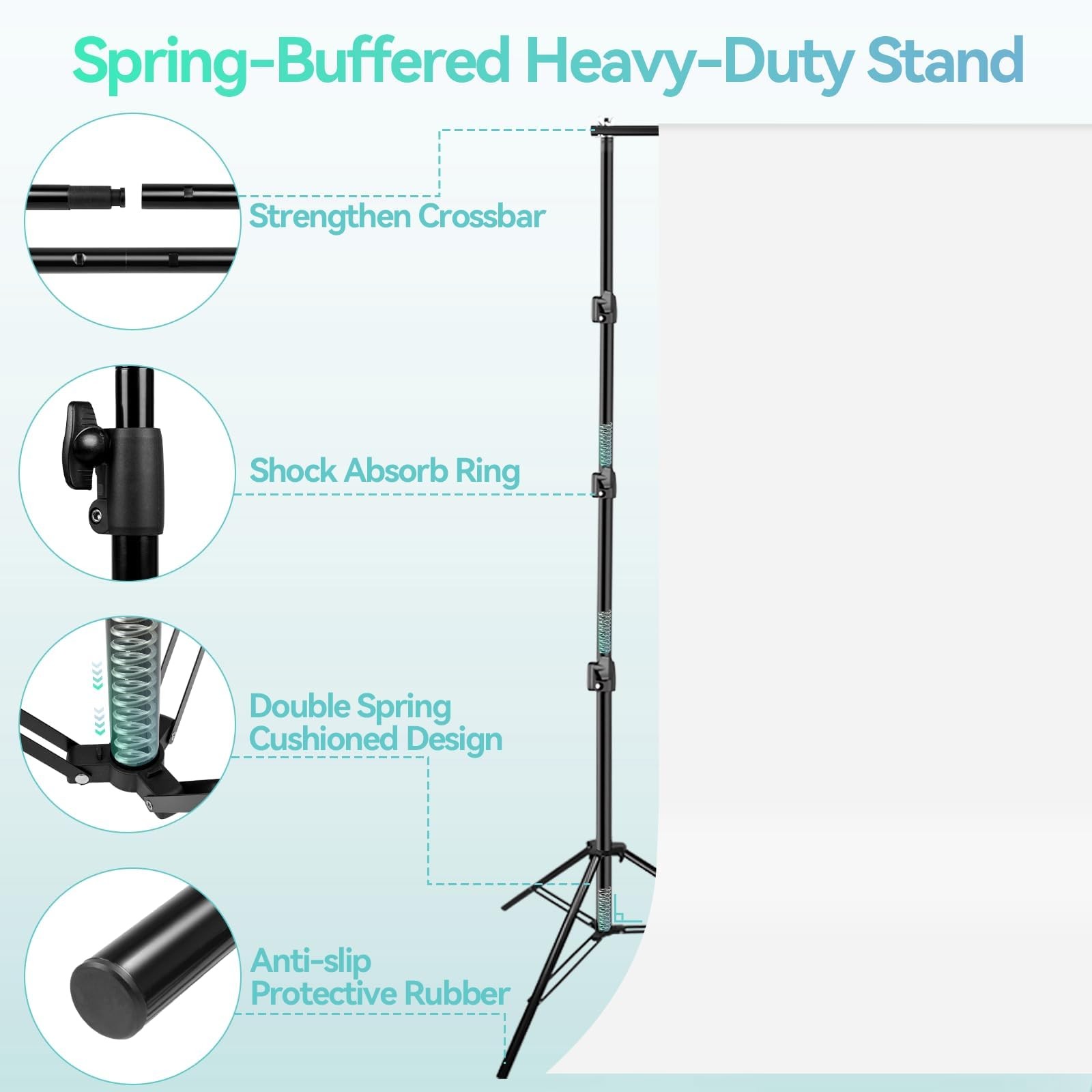 EMART Portable Photography Backdrop 10*10ft Stand/10*20ft Backdrop, White