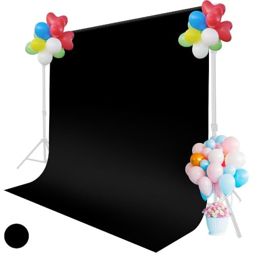Black Background for Photography, Small Black Photo Backdrop 5×6.5ft