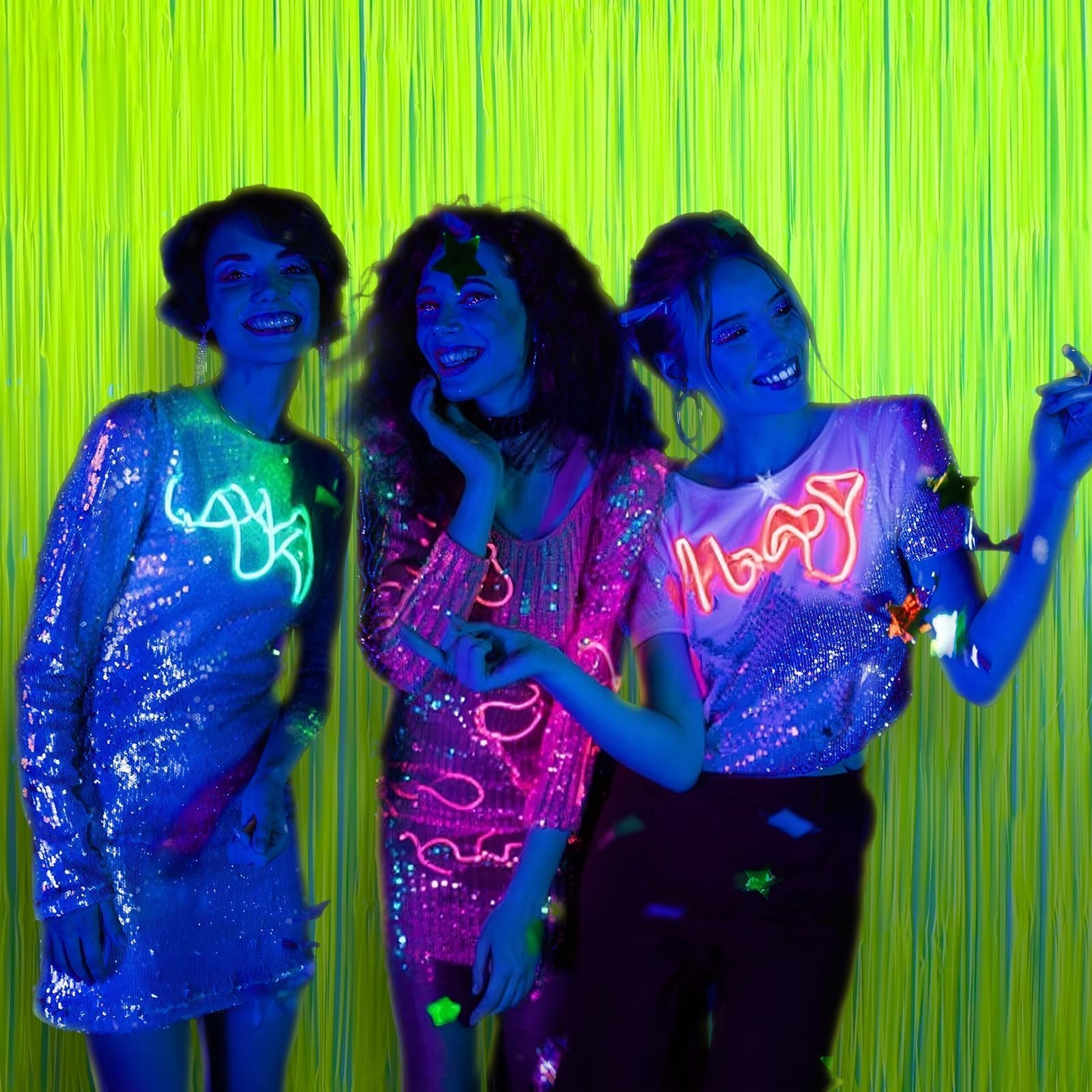 Mega-L Glow in The Dark Party Supplies, Neon Party Decorations, 2 Pack 6.6×6….