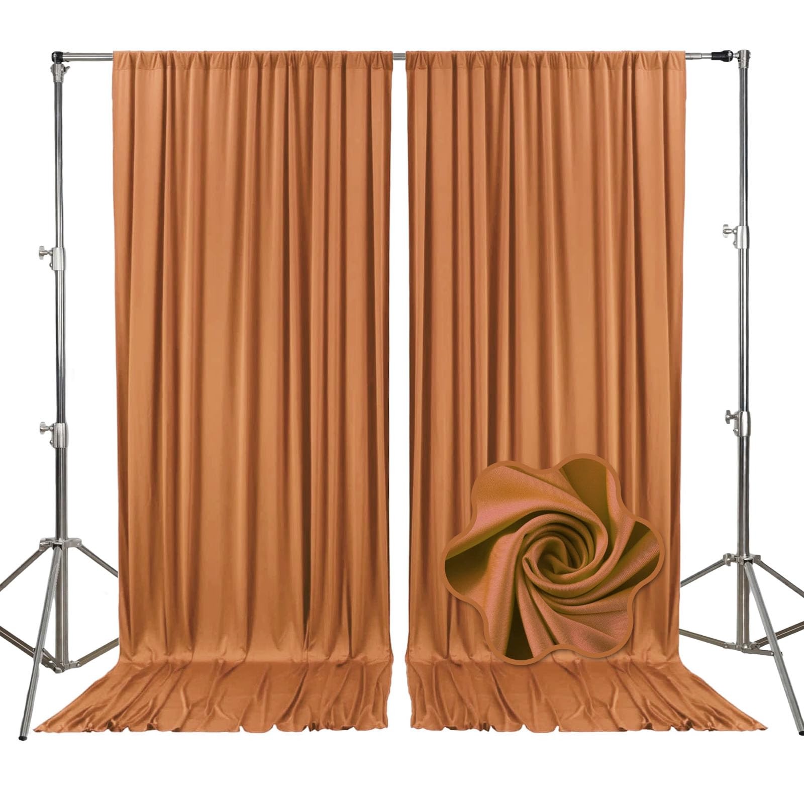 2 Panels 10x10ft Brown Backdrop Curtains Polyester Fabric Rod Pocket Wedding