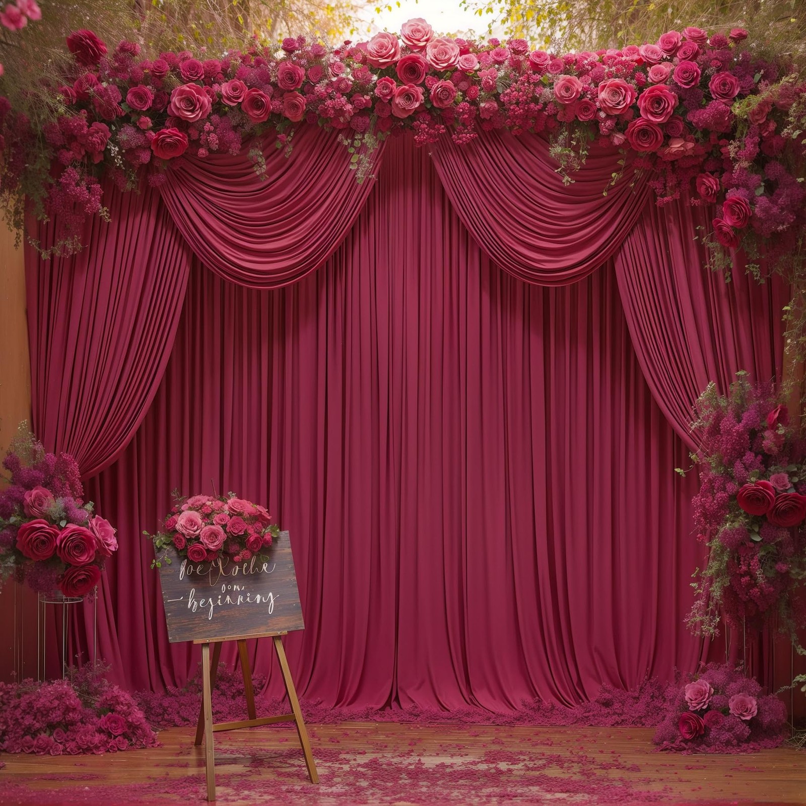 40x10FT Burgundy Backdrop Curtains for W4′ x H10′(10 Panels),