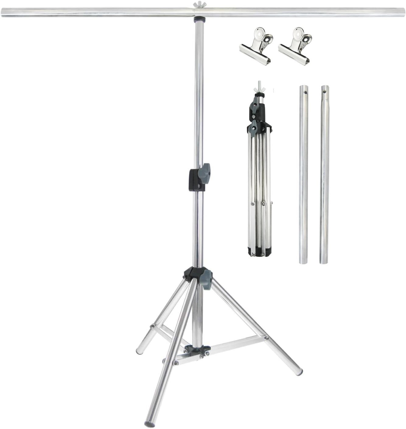 LINCO Silver Photography Backdrop Background Support Stand 2.2×2.6ft Table Top