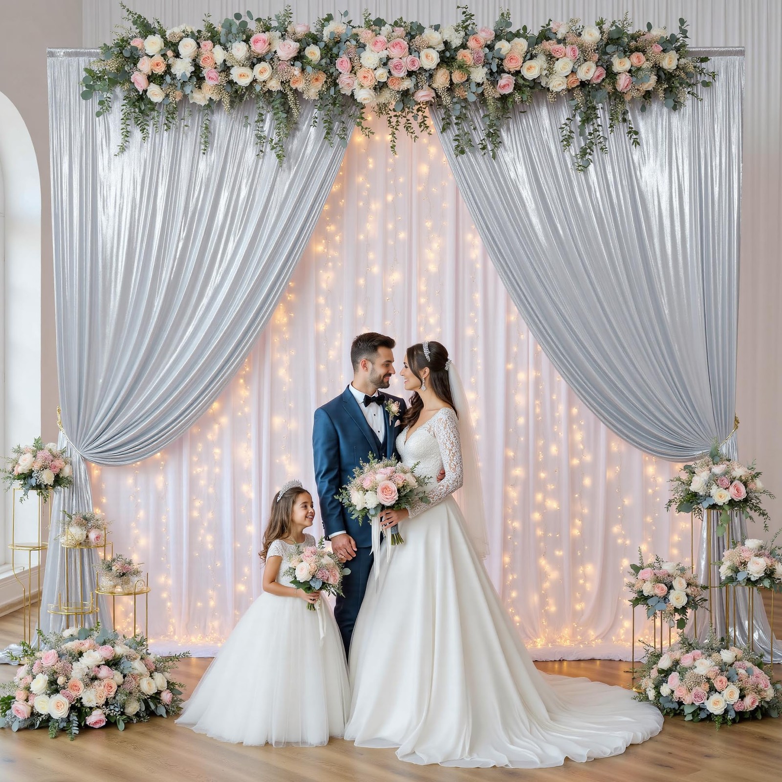 20x10FT White Backdrop Curtain for Parties,2 Panels(Each 10x10FT) Seamless He…