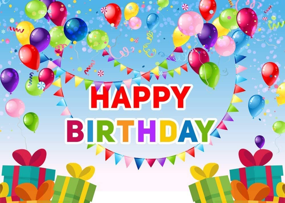 Colorful Happy Birthday Theme Photography Backdrop 5×3 feets, multicolor