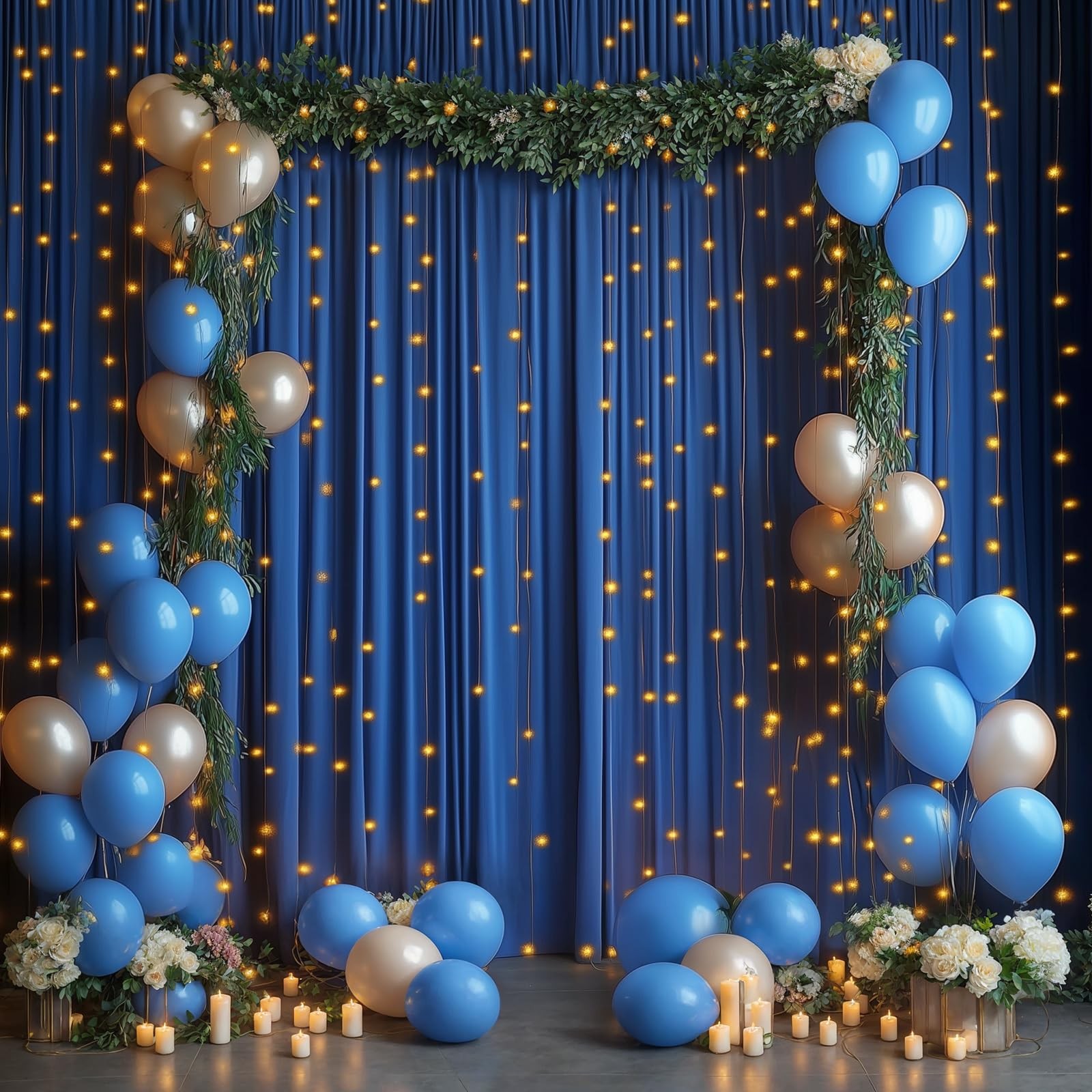 8 Panels 5x12ft Royal Blue Backdrop 5ft(W)x12ft(H)_8 Panels,