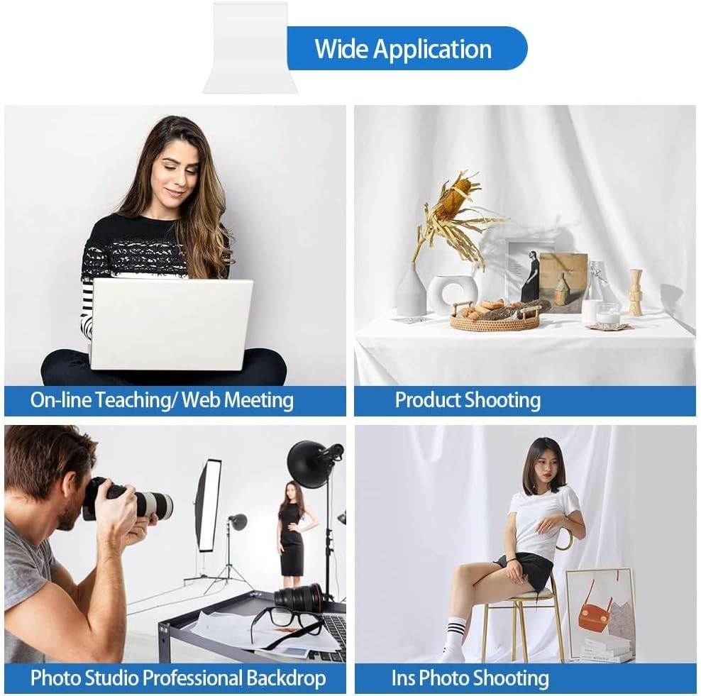 Seamless 10×8 ft White Photo Backdrop for Professional Photography Needs