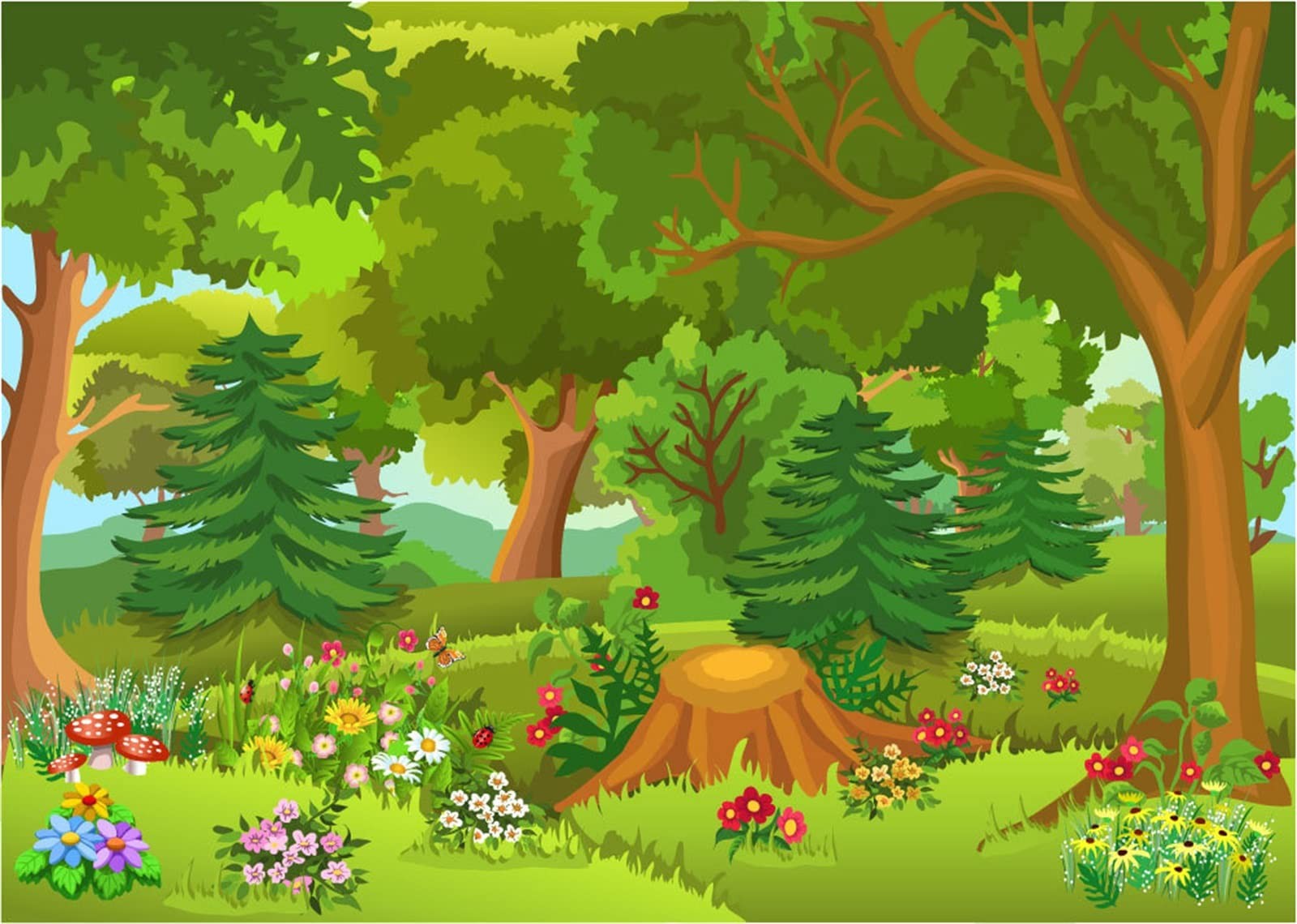 BELECO 20x10ft Fabric Cartoon Forest Backdrop Fairytale 20x10FT, L-0020