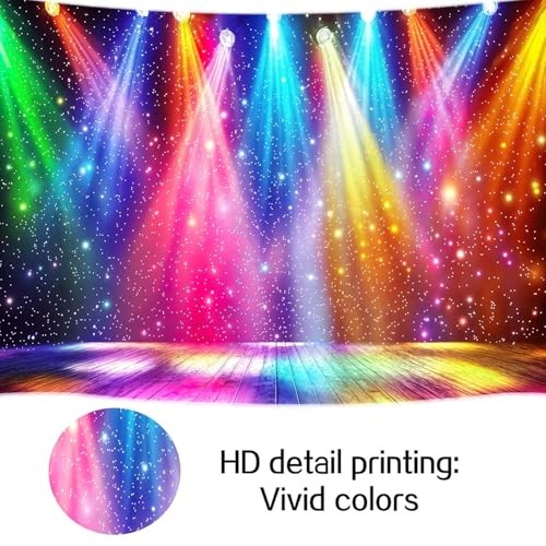 20X10ft Rainbow Stage Backdrop 1980s Colorful Disco Photography 20X10FT Multi8