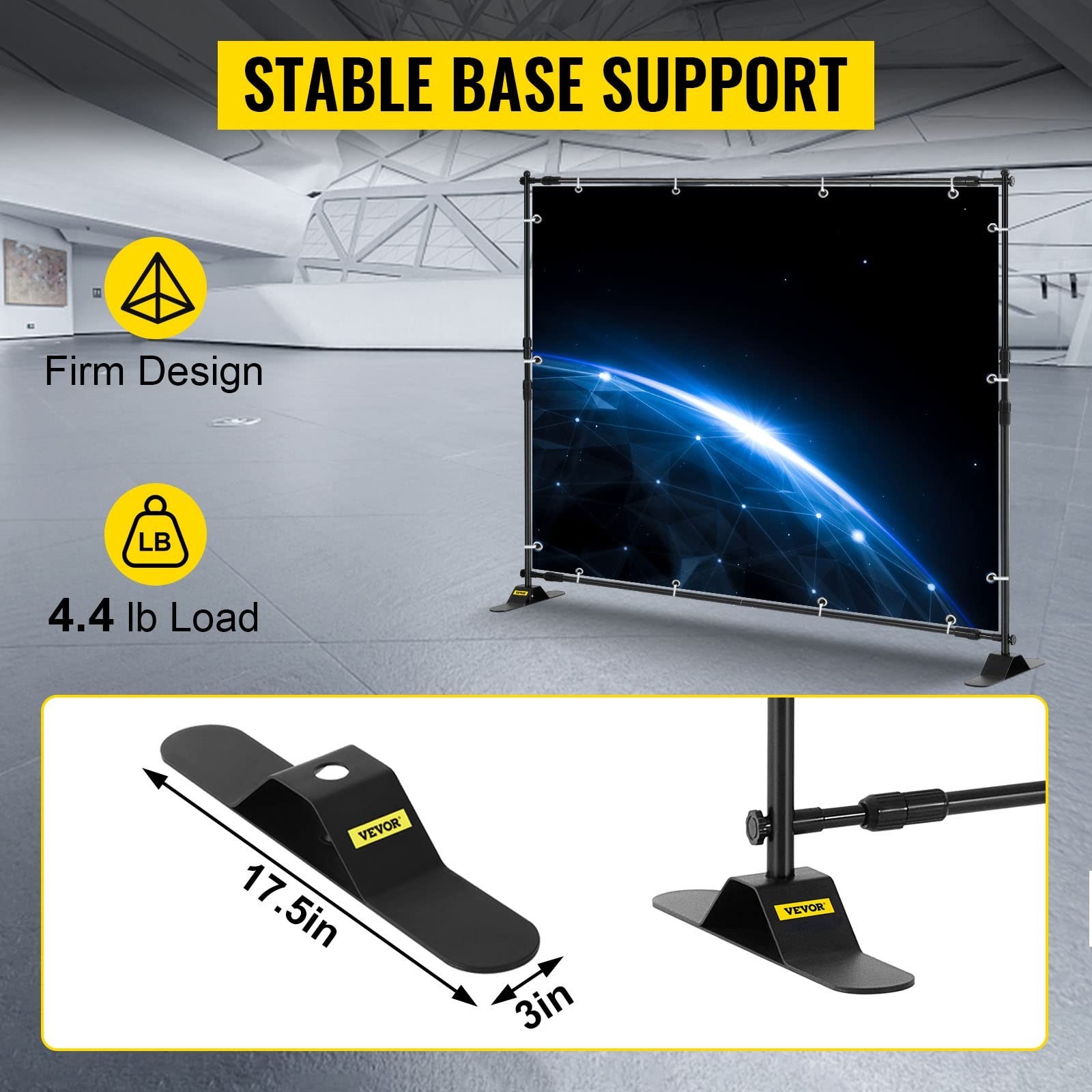 Adjustable 8×8 Ft Backdrop Banner Stand with Carrying Bag for Weddings, Parties