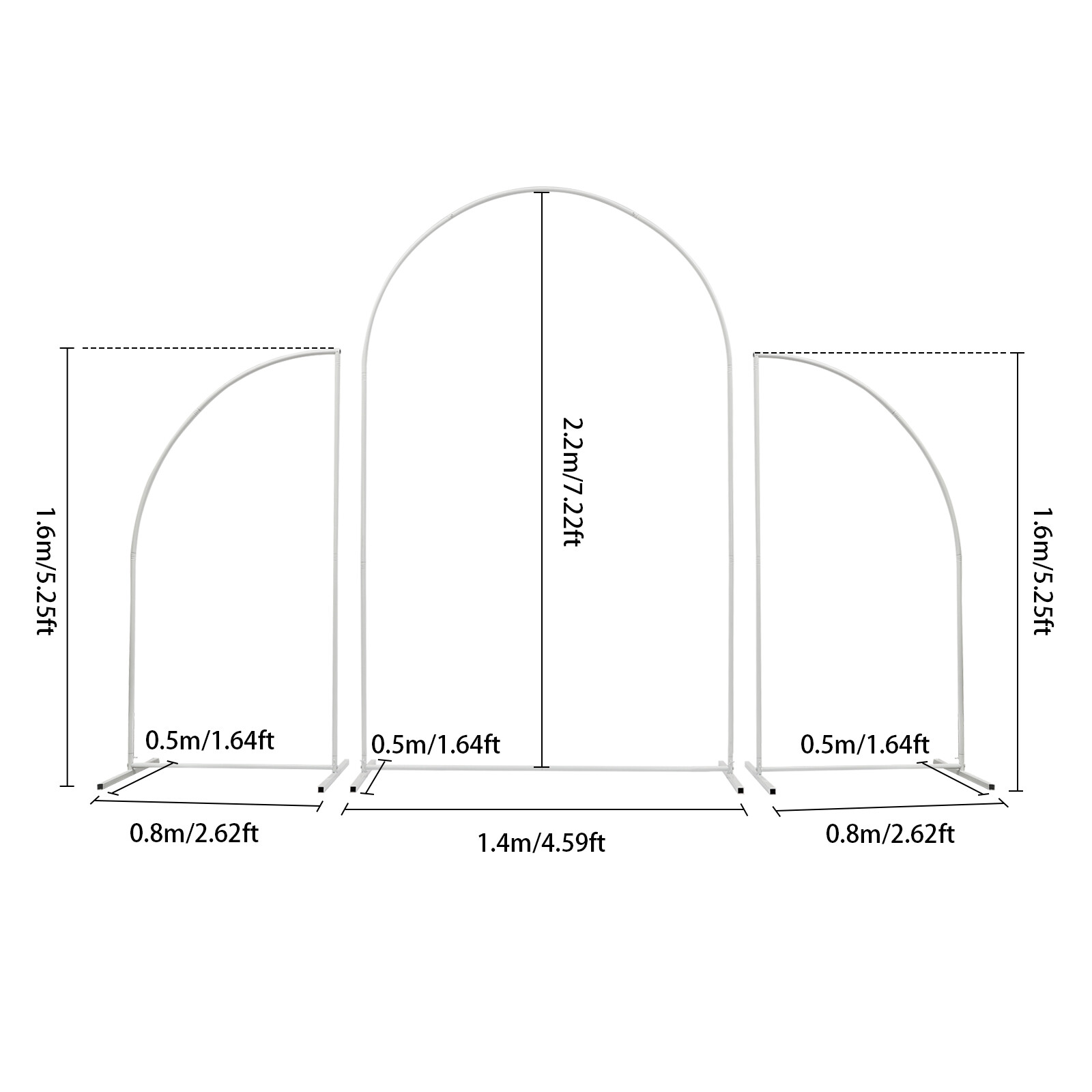 Wedding Arch Backdrop Stand Pink White Carbon Steel Frame Removable Cover