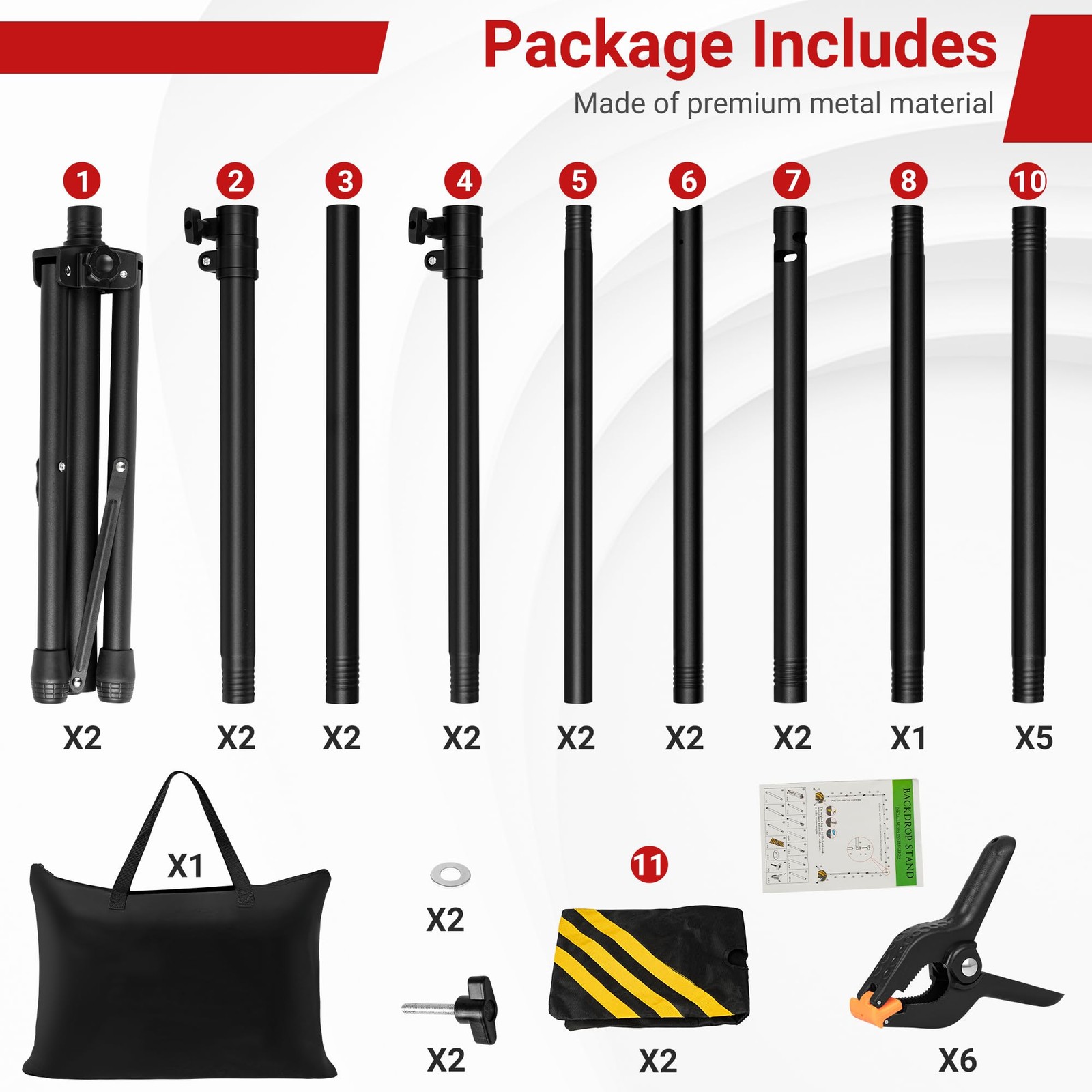 Backdrop Stand, Adjustable 10×7.5 FT Background Stand Backdrop for Parties, P…
