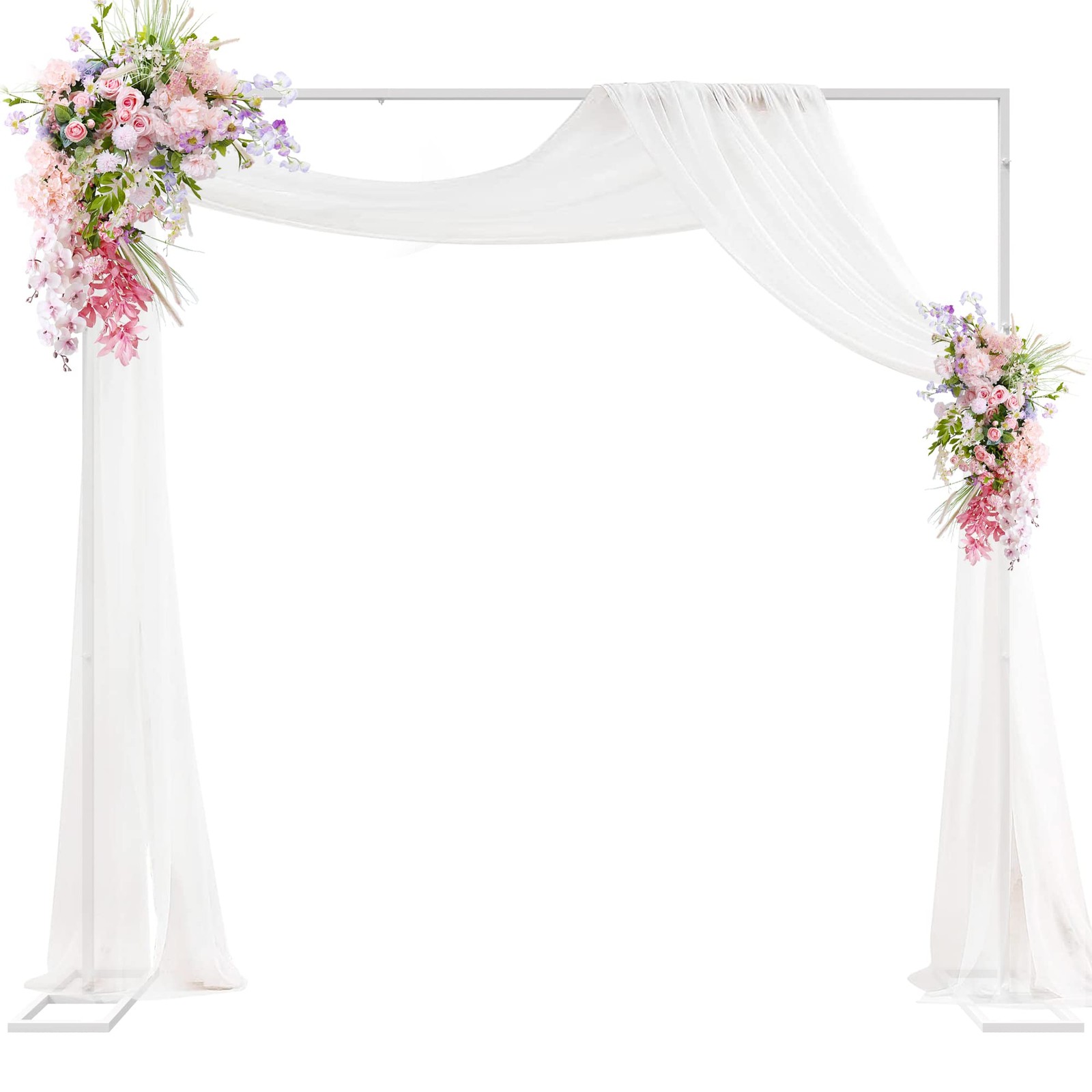 Heavy Duty Backdrop Stand 8ft x 8ft White Pipe and Drape Kit Adjustable Metal…