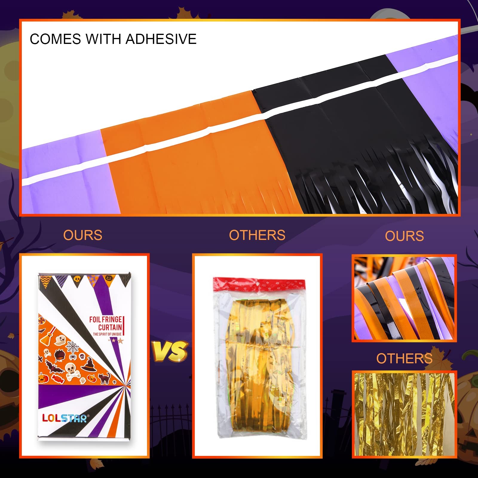 LOLStar Halloween Orange Purple Black Foil 3 PACK, and