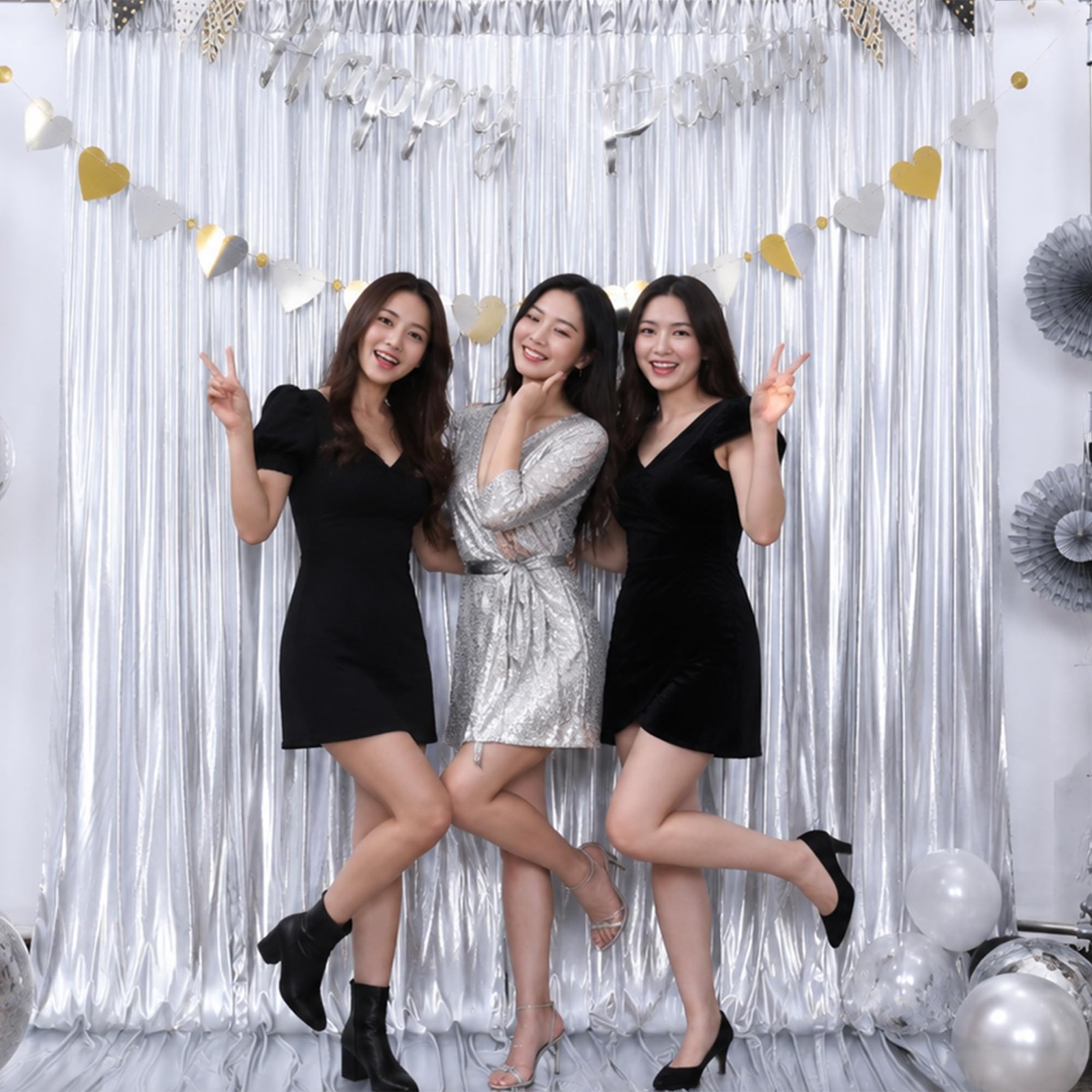 10x10ft Metallic Sequin Backdrop Curtain 2 Panels Glitter Photo Decor