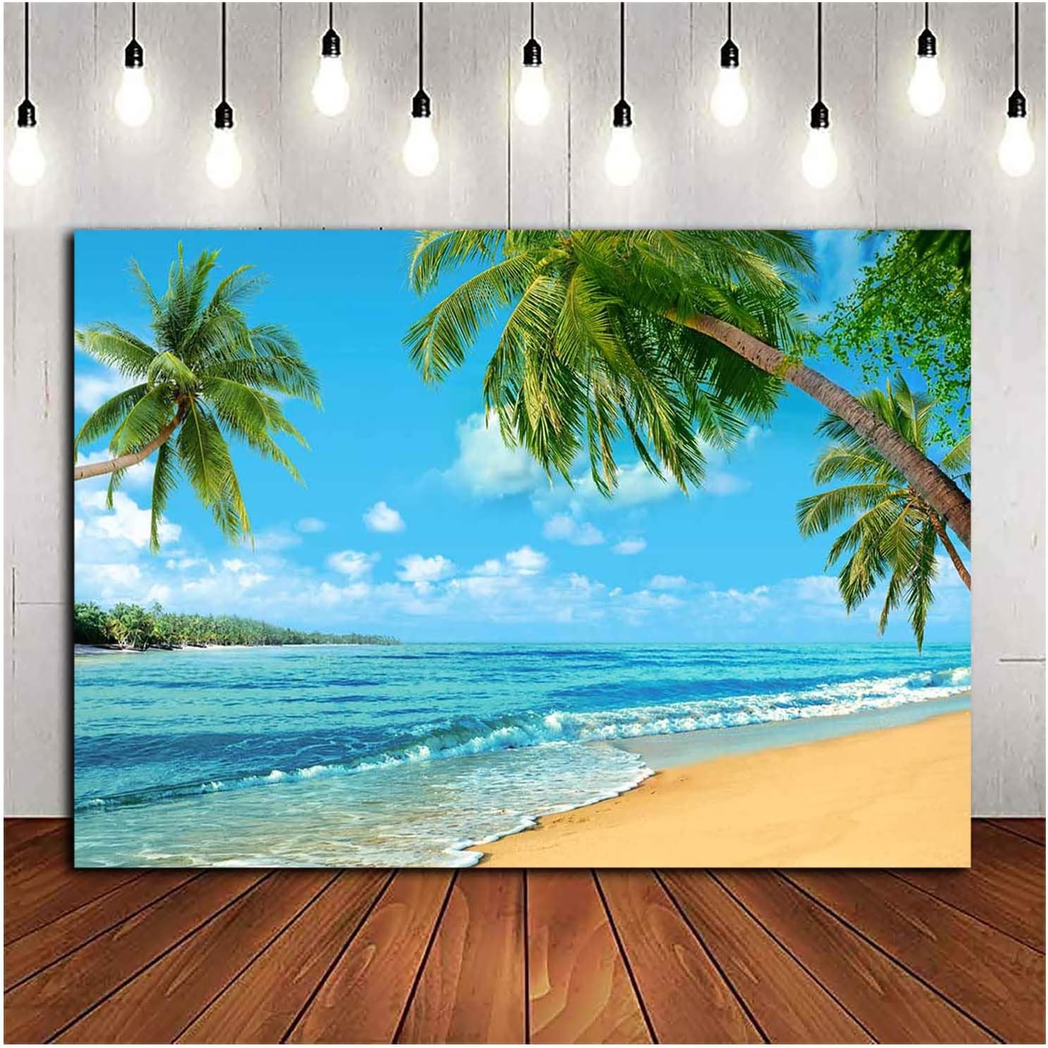 Summer Tropical Hawaii Palm Tree Or Beach Photography Backdrops 7X5FT Blue Sea S