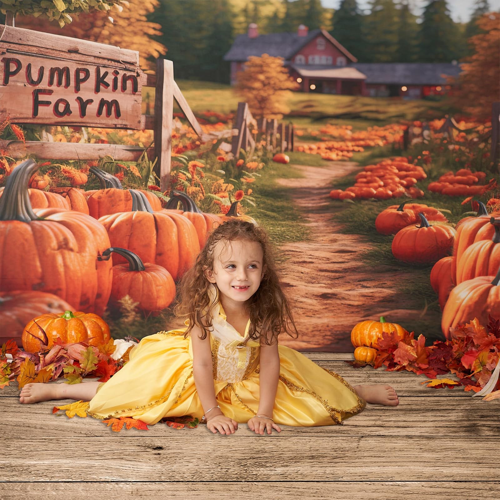 Kate Premium Light Brown Wood Rubber Photography Floor Mat, 8x5ft, Color1