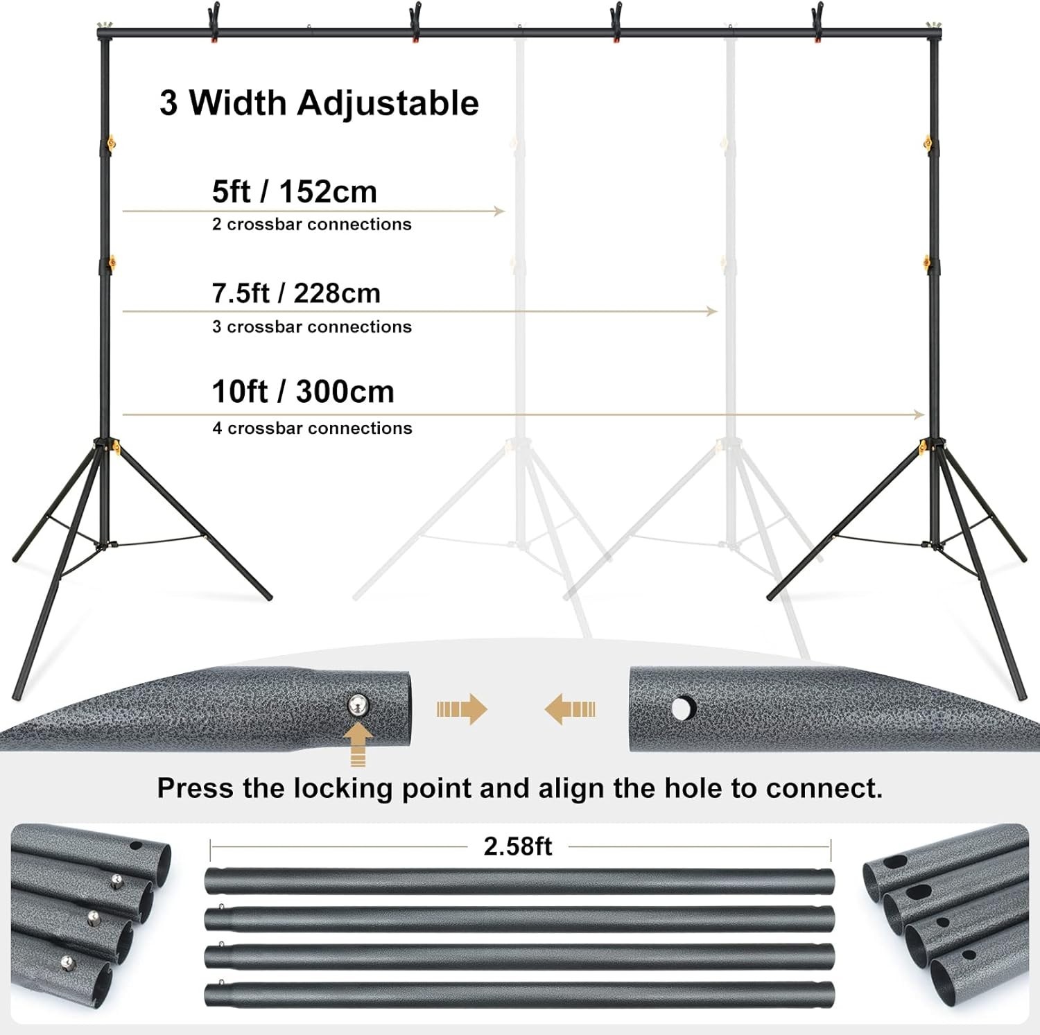 Photography Background Support System 10ft Green Screen