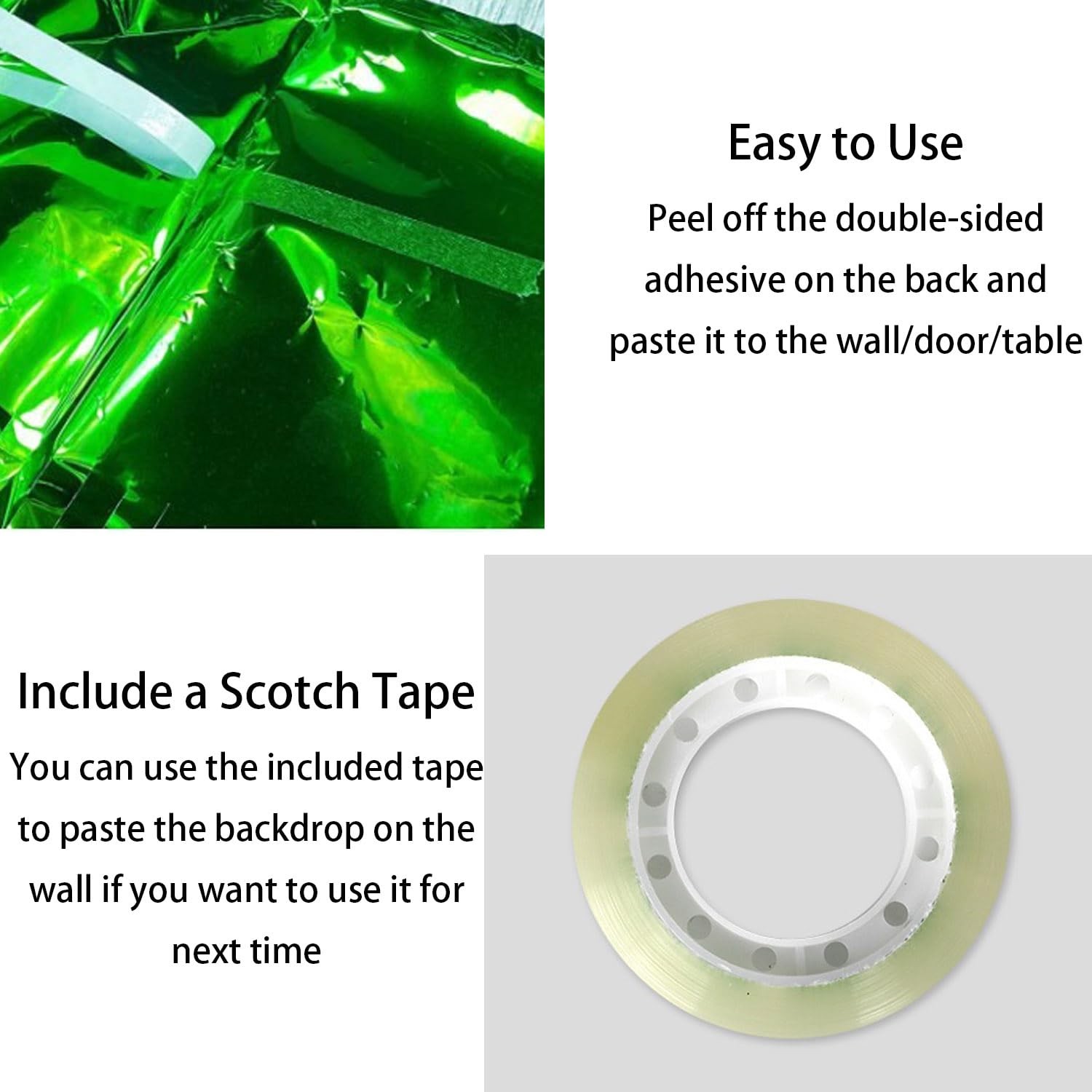 2 PCS 3.28×6.56ft Green Foil Fringe Curtain Tinsel Backdrop for Party