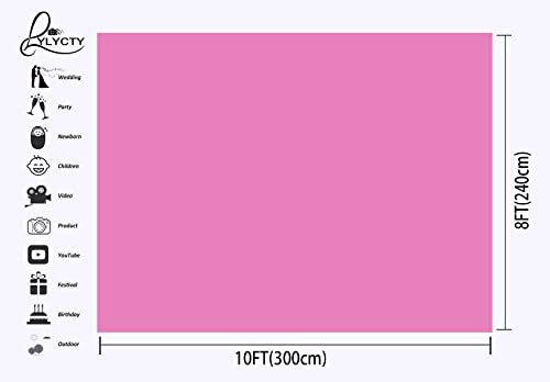 Pink Non-Woven Fabric Backdrop 10x8ft Solid Color Photography Background Stud…