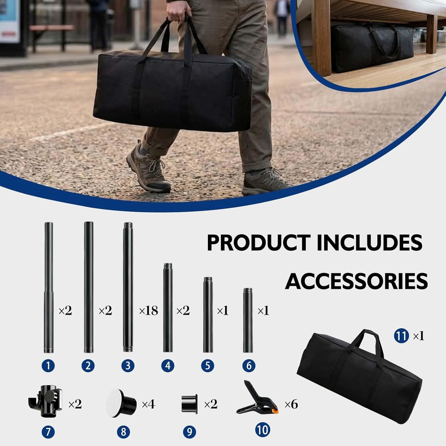 Heavy Duty Photography Backdrop Stand 35-100W 43-120H Adjustable Black