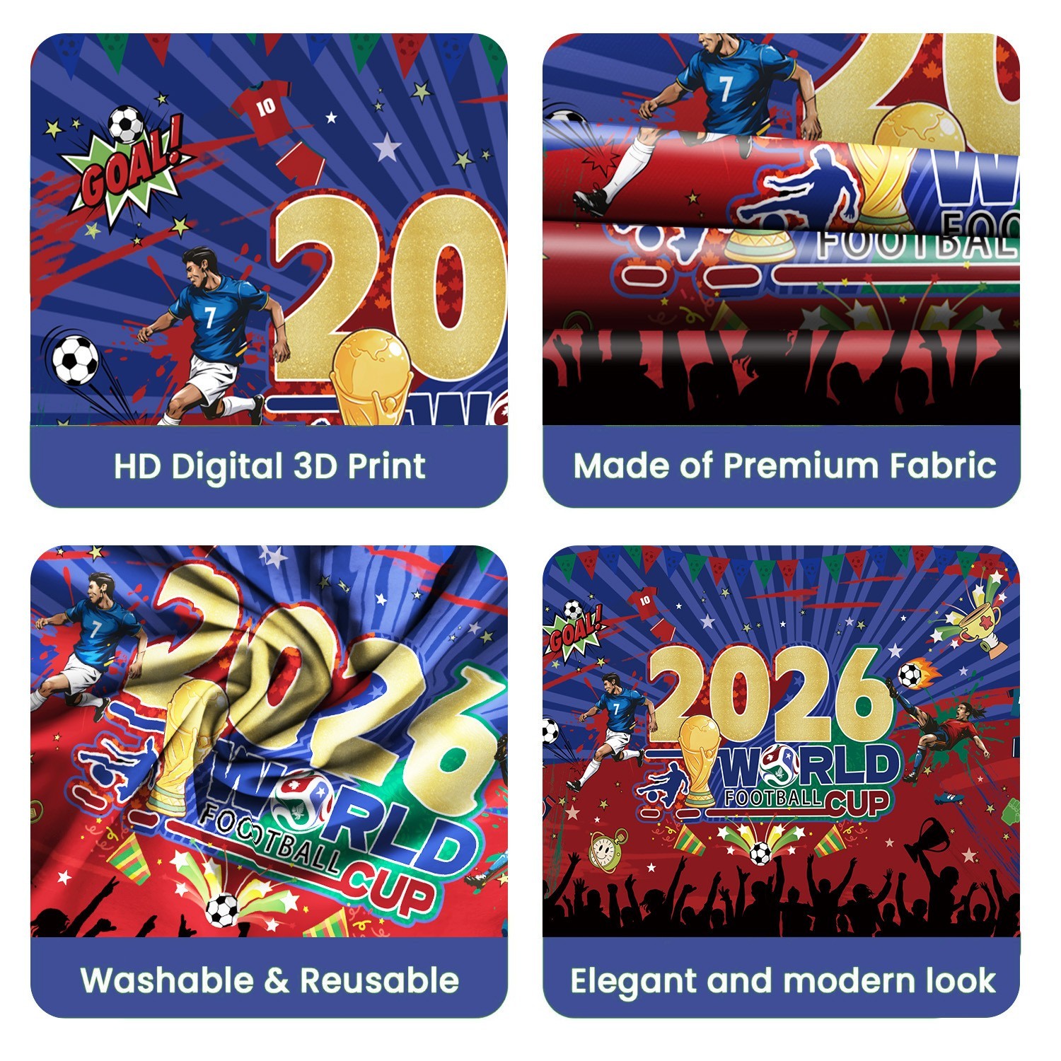 2026 US Canada Mexico World Cup Refueling Background Cloth Party Decoration Prop