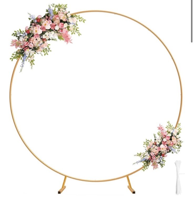Metal Round Balloon Arch Kit, 7.2ft (2.2m) Golden Round Arch Stand Kit: Garde…
